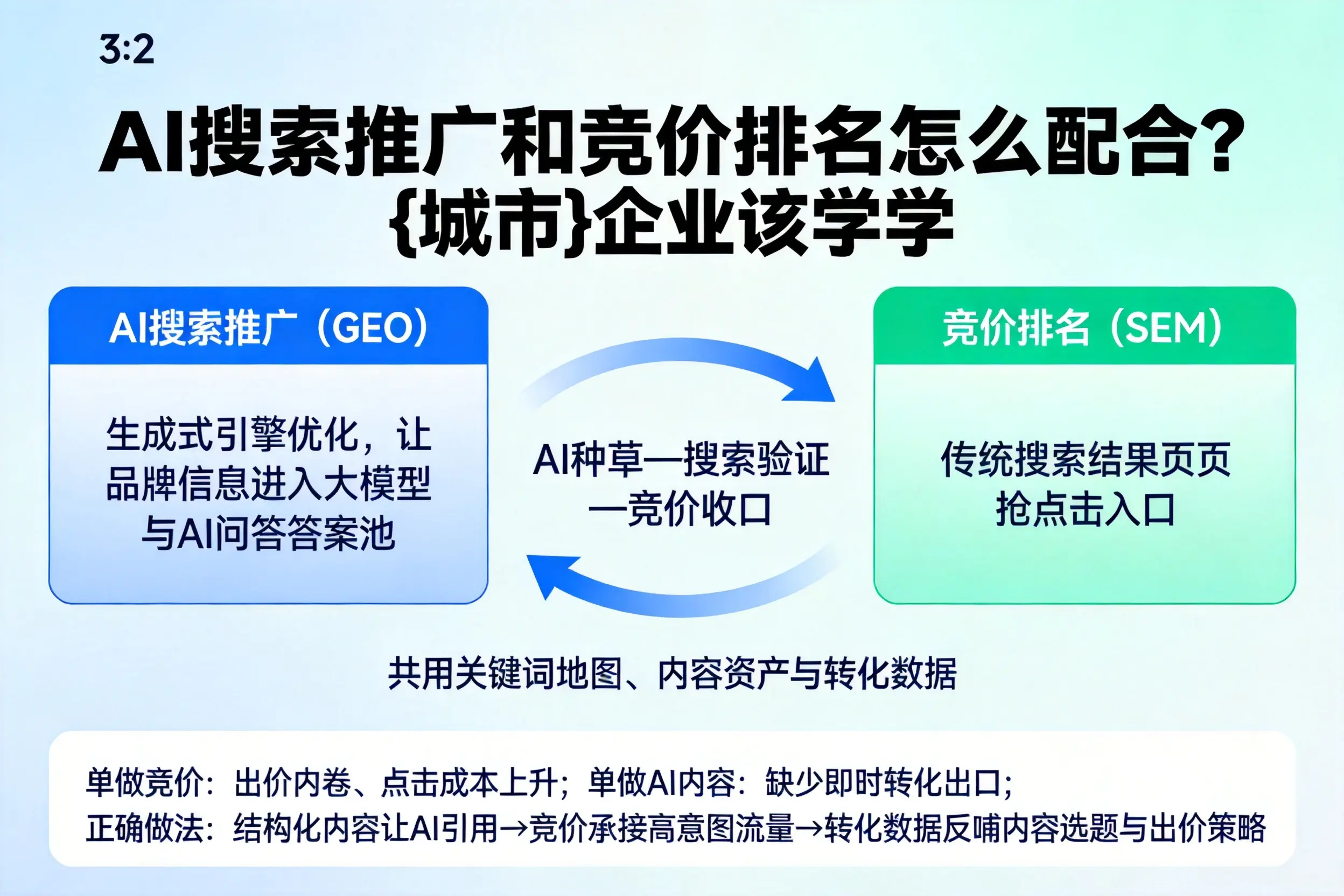 AI搜索推广和竞价排名怎么配合？肇庆企业该学学