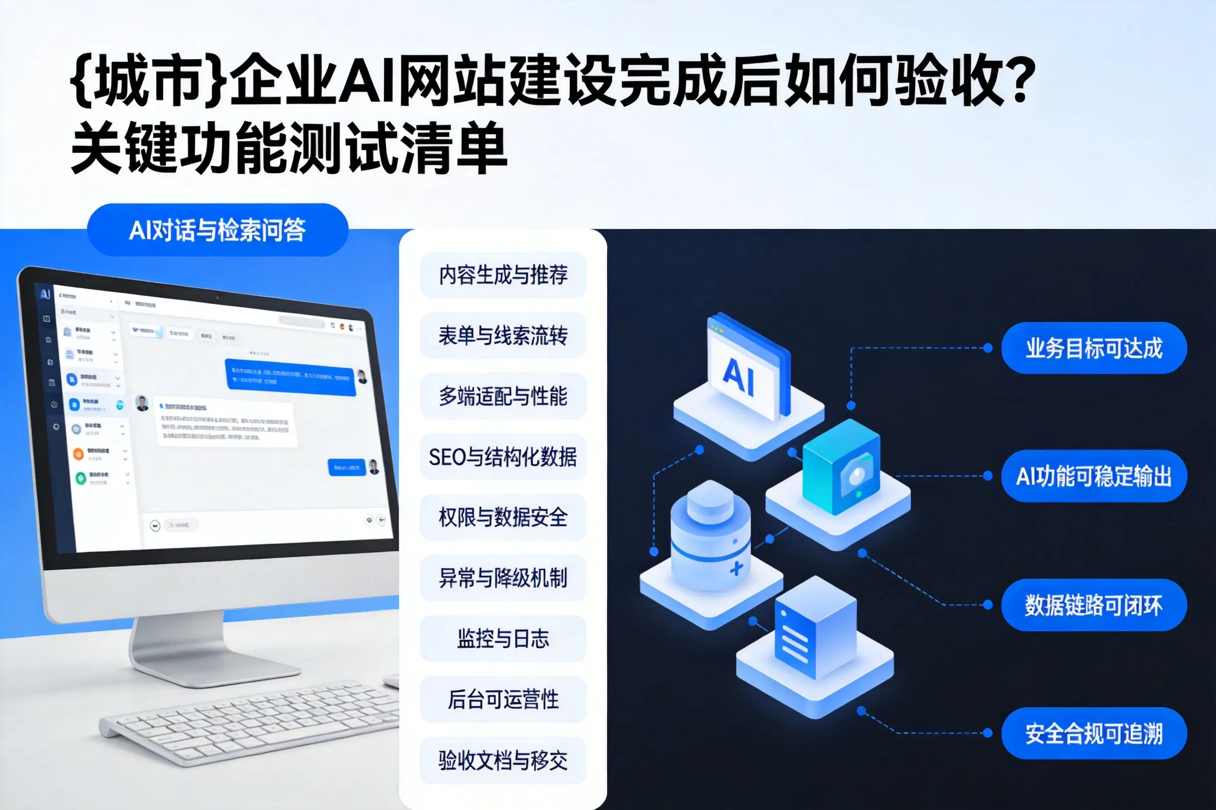 肇庆企业AI网站建设完成后如何验收?关键功能测试清单
