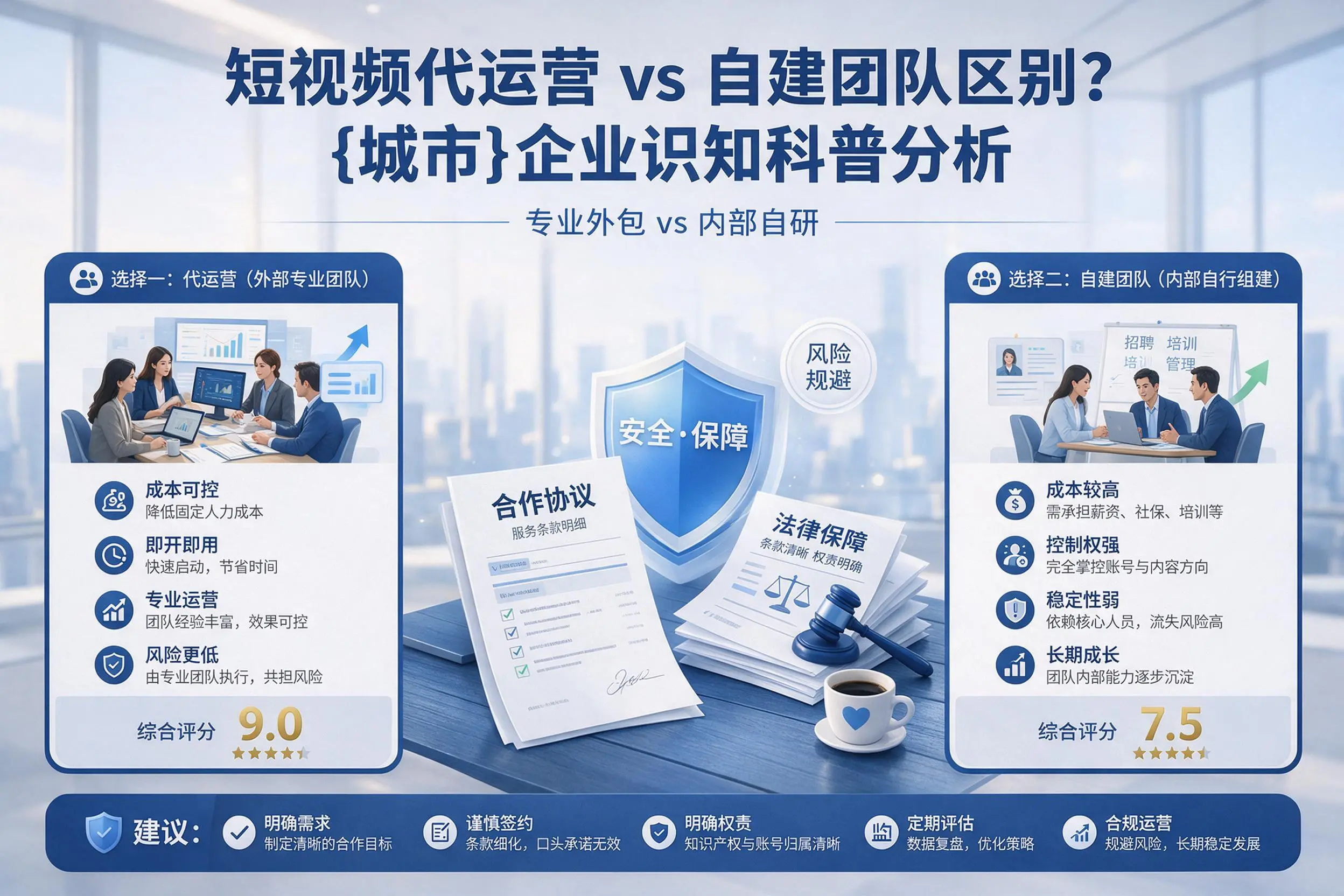 短视频代运营与自建团队区别？肇庆企业认知科普分析