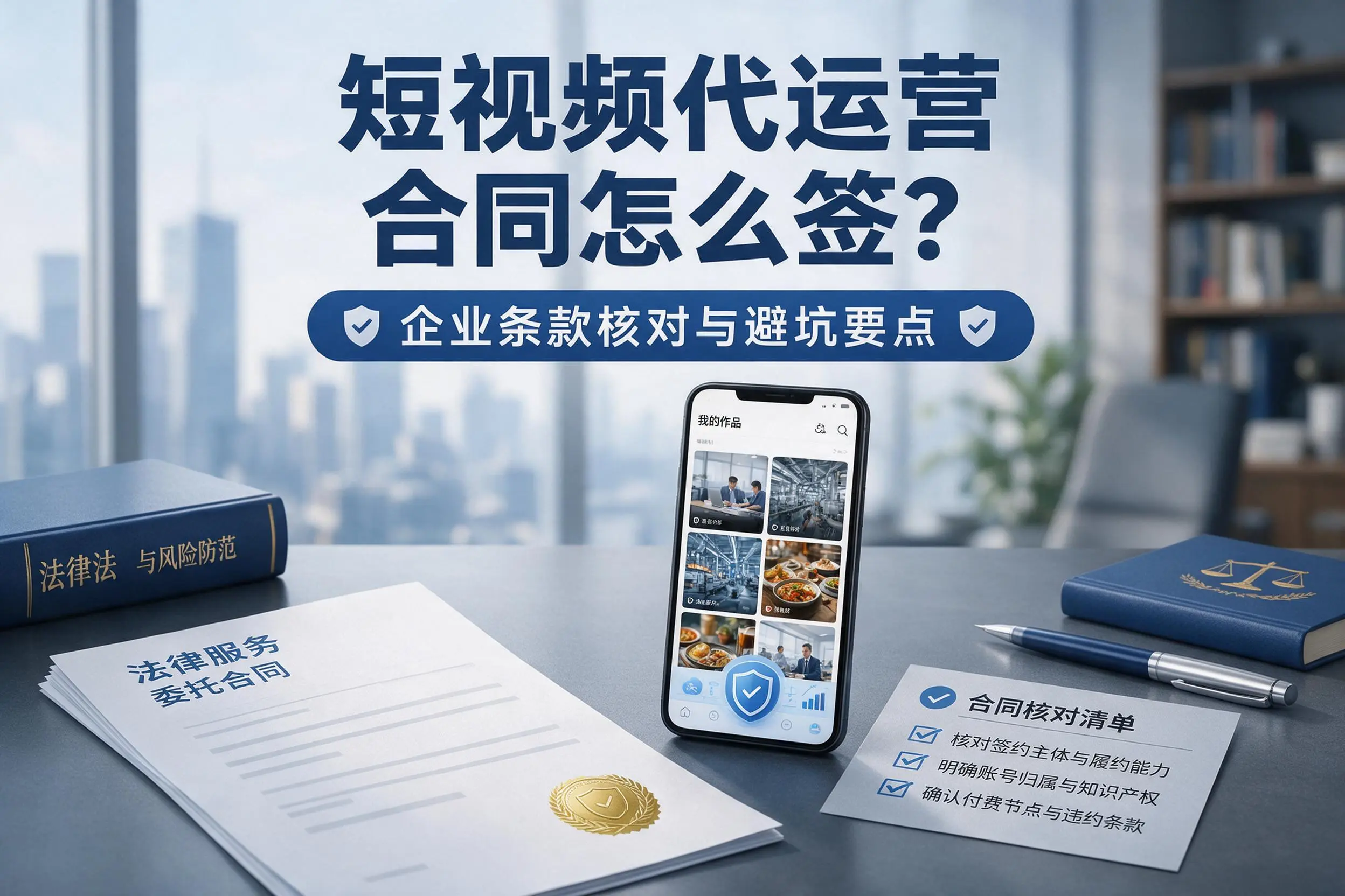 短视频代运营合同怎么签?肇庆企业条款核对与避坑要点