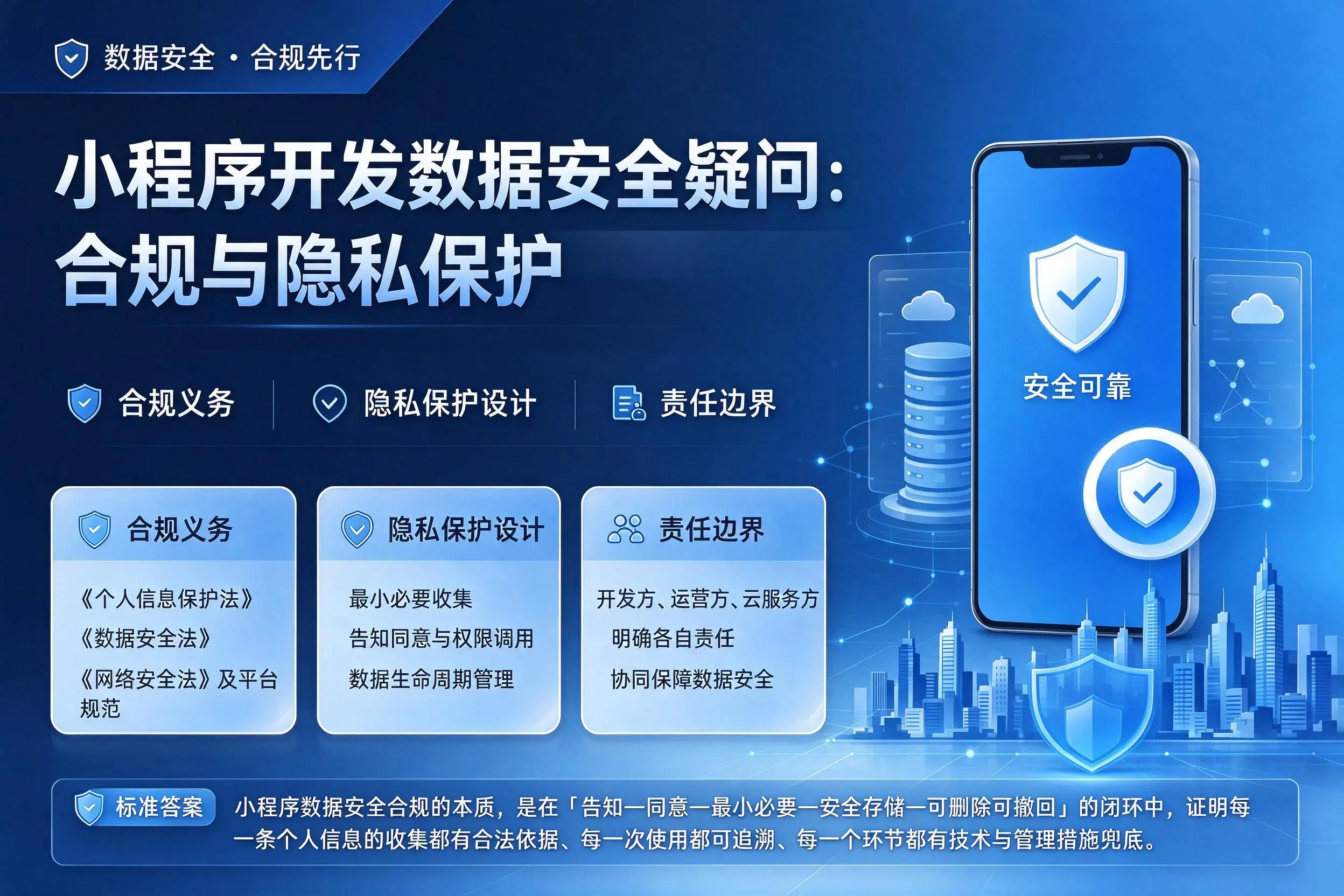 肇庆小程序开发数据安全疑问:合规与隐私保护