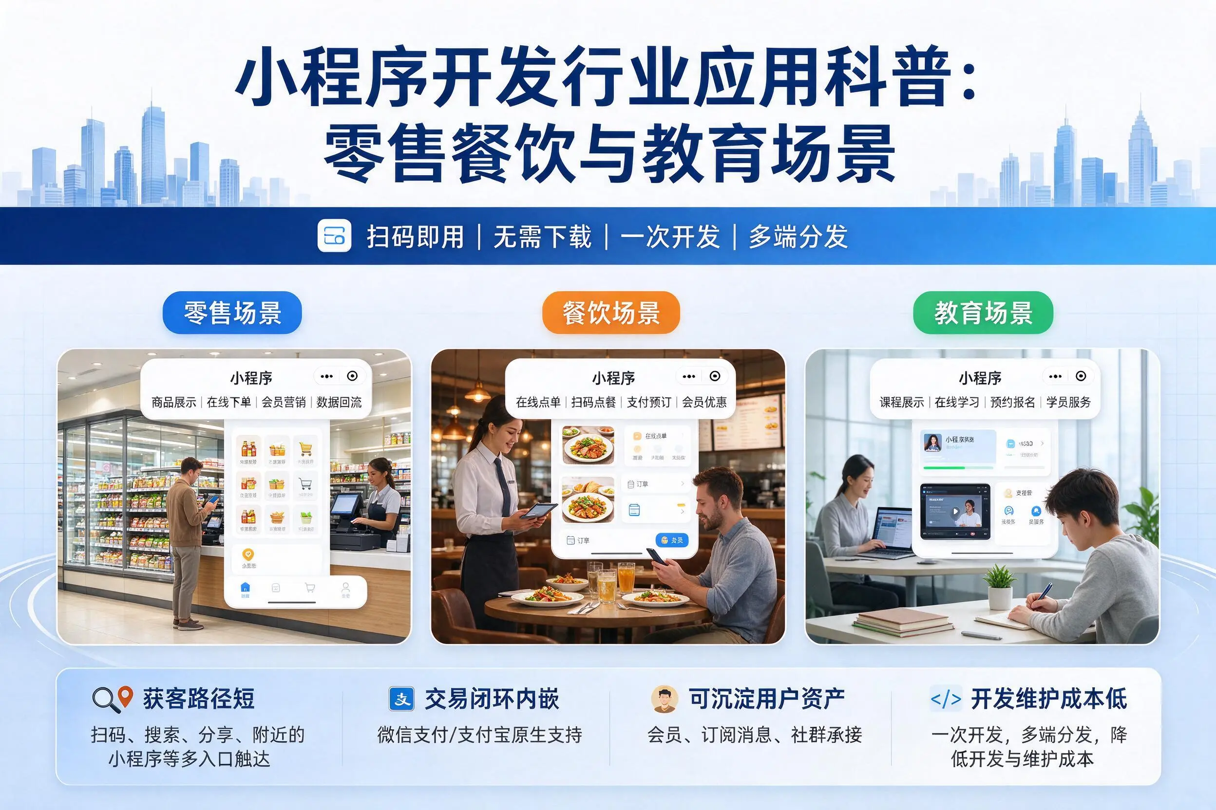 肇庆小程序开发行业应用科普：零售餐饮与教育场景