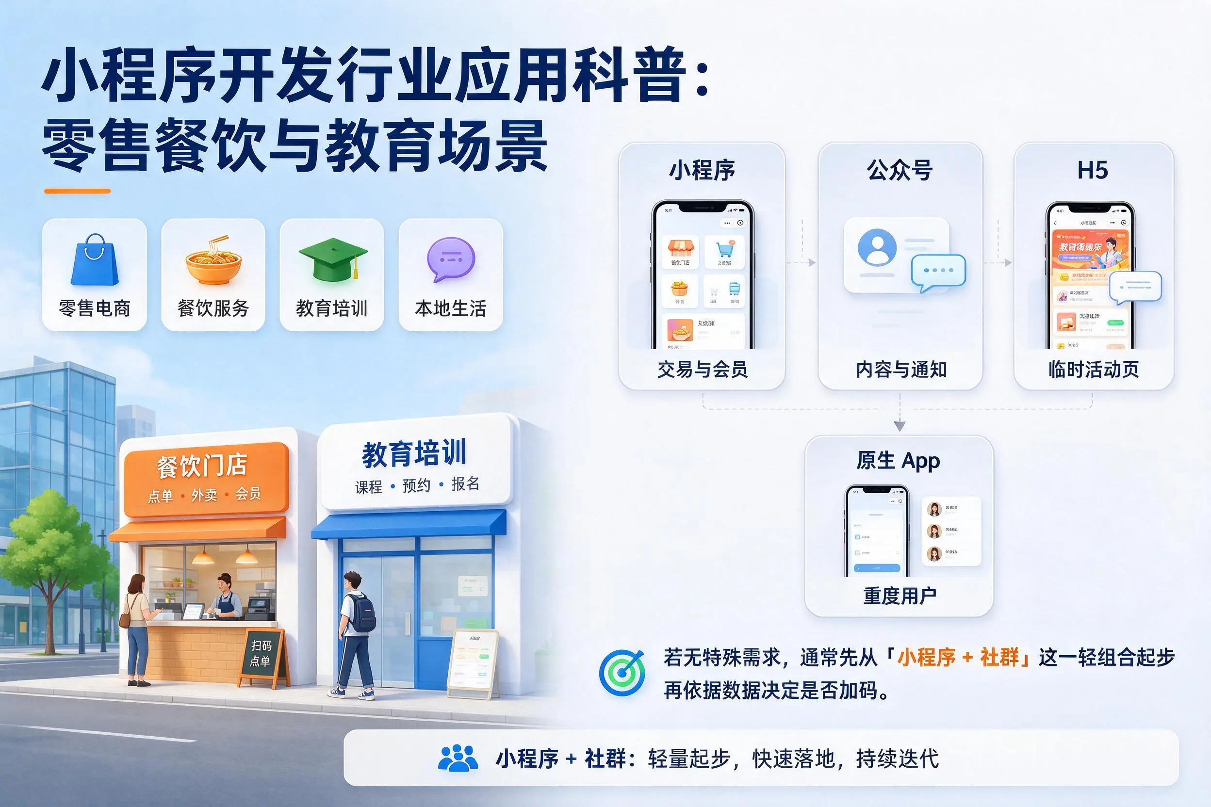 肇庆小程序开发行业应用科普：零售餐饮与教育场景
