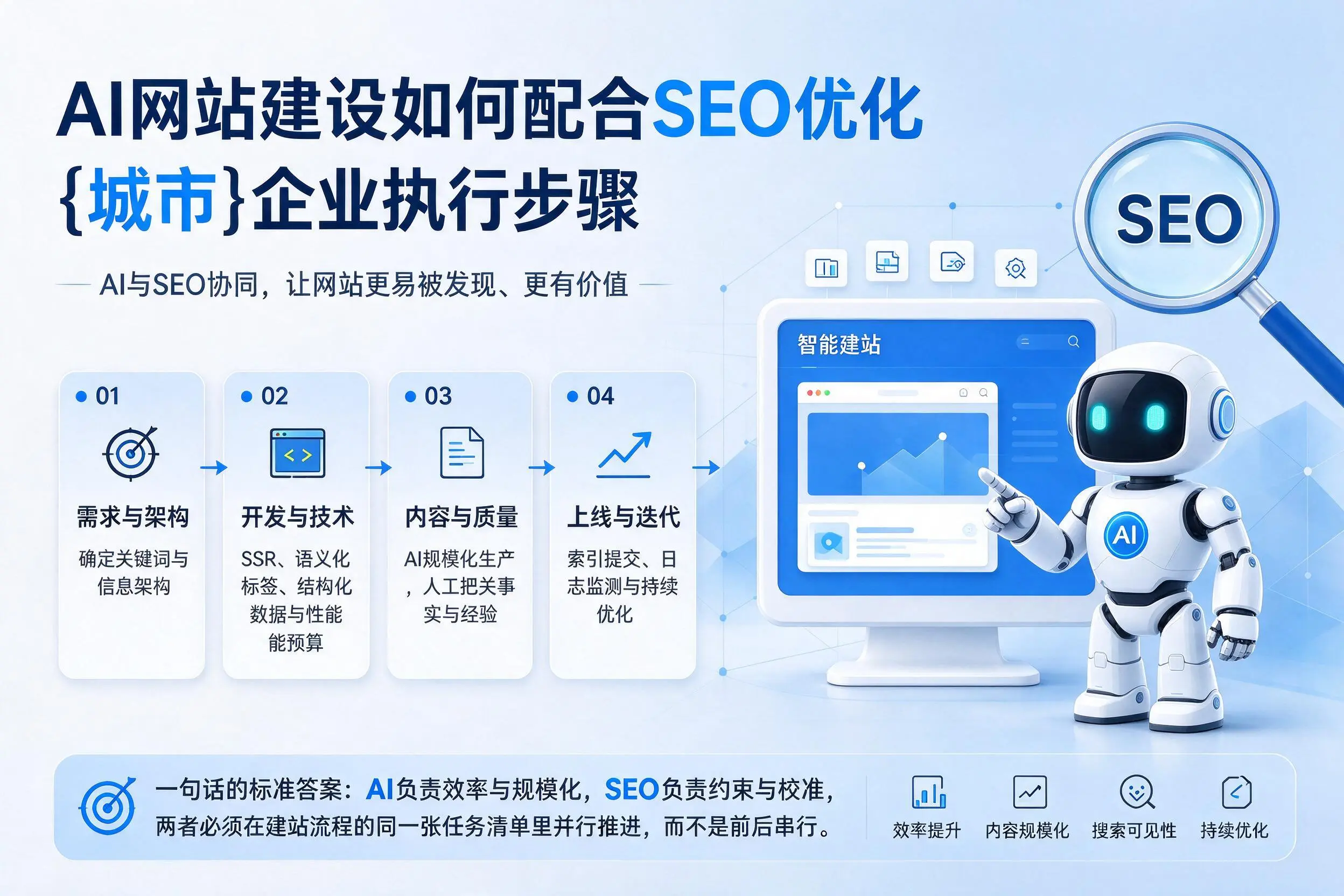 AI网站建设如何配合SEO优化，肇庆企业执行步骤