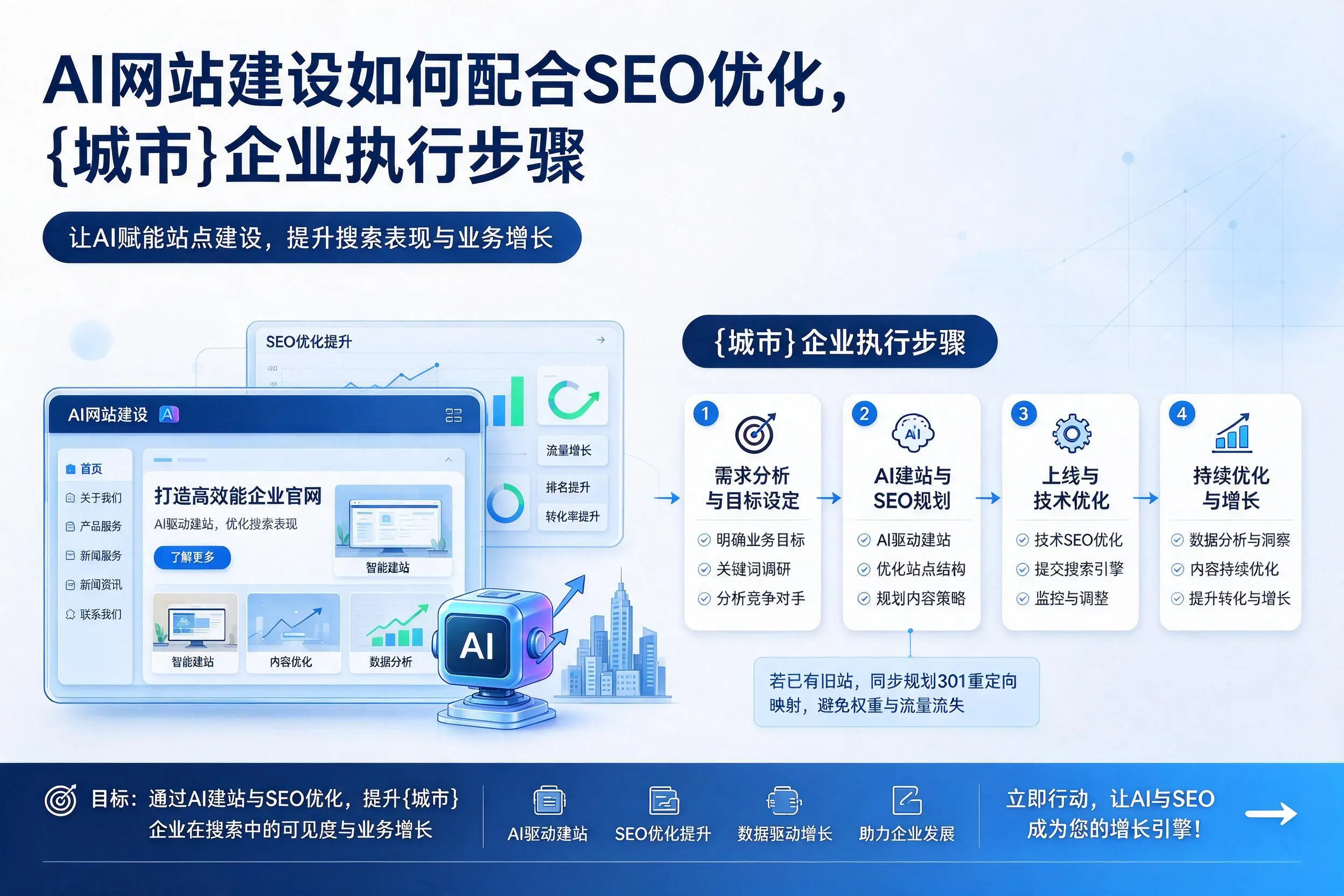 AI网站建设如何配合SEO优化，肇庆企业执行步骤