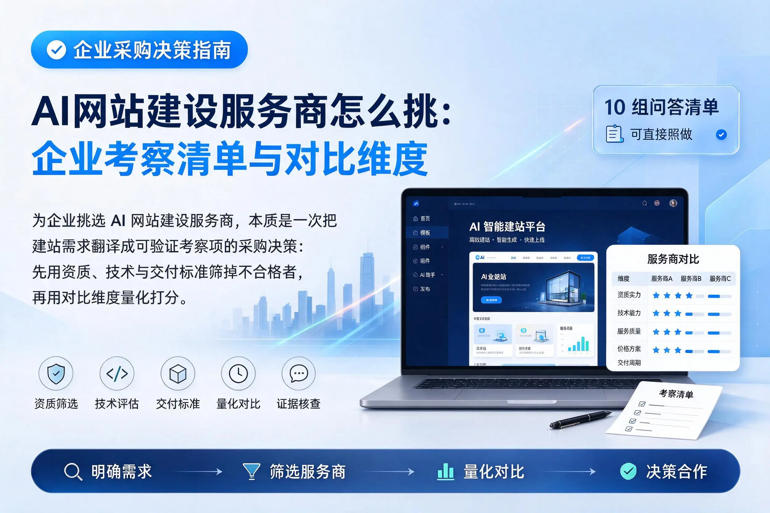 AI网站建设服务商怎么挑：肇庆企业考察清单与对比维度