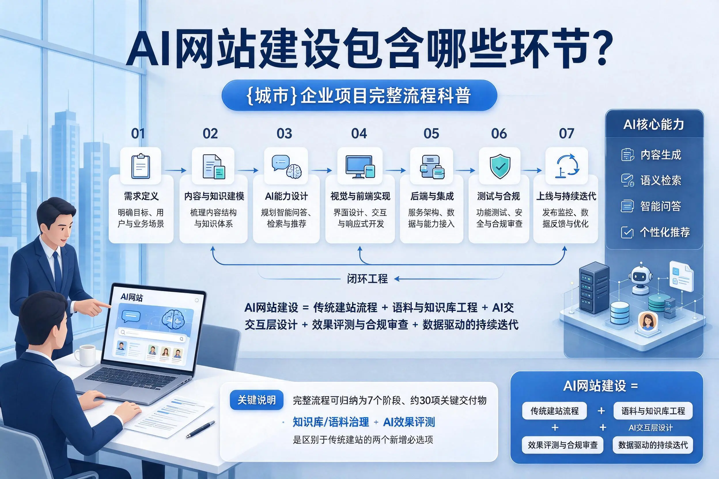 AI网站建设包含哪些环节?肇庆企业项目完整流程科普